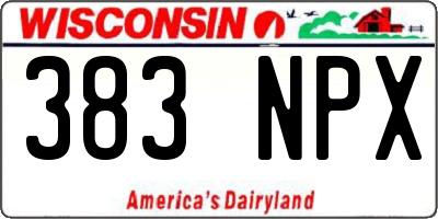 WI license plate 383NPX