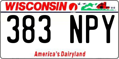 WI license plate 383NPY