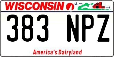 WI license plate 383NPZ