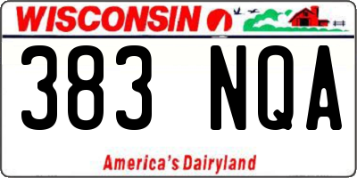 WI license plate 383NQA