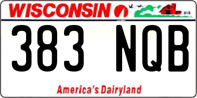 WI license plate 383NQB