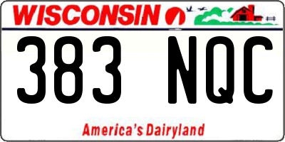 WI license plate 383NQC