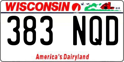 WI license plate 383NQD