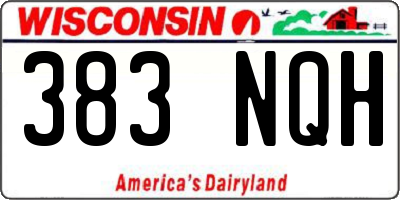 WI license plate 383NQH
