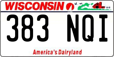 WI license plate 383NQI