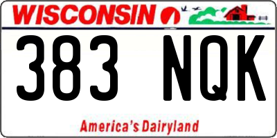 WI license plate 383NQK