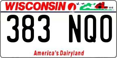 WI license plate 383NQO