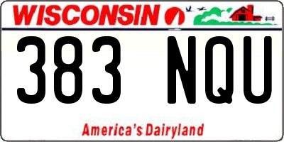 WI license plate 383NQU