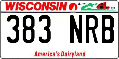 WI license plate 383NRB