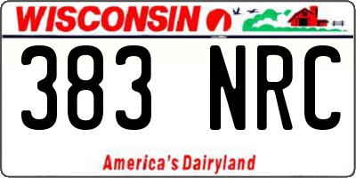 WI license plate 383NRC