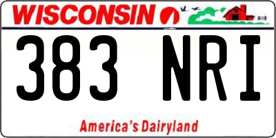 WI license plate 383NRI