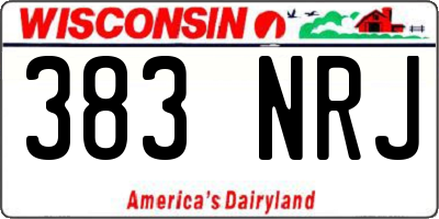 WI license plate 383NRJ