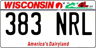 WI license plate 383NRL