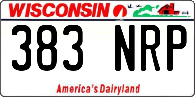 WI license plate 383NRP