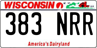 WI license plate 383NRR