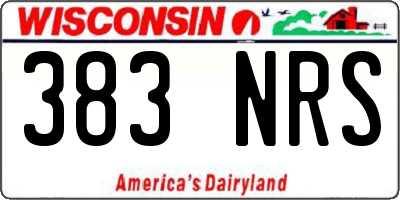 WI license plate 383NRS