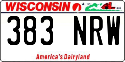 WI license plate 383NRW