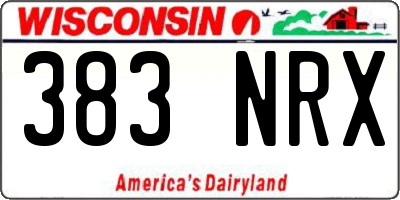 WI license plate 383NRX