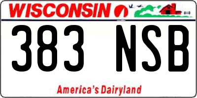 WI license plate 383NSB