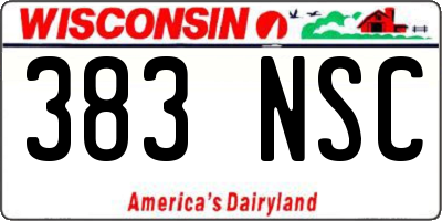 WI license plate 383NSC
