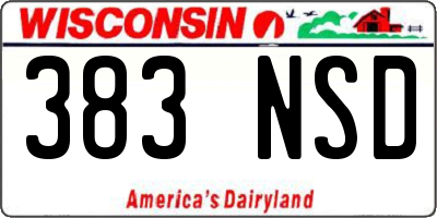 WI license plate 383NSD