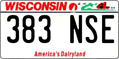 WI license plate 383NSE