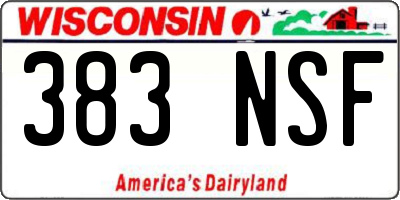 WI license plate 383NSF