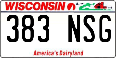 WI license plate 383NSG