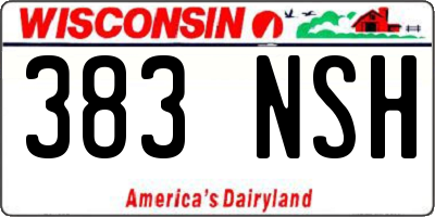 WI license plate 383NSH