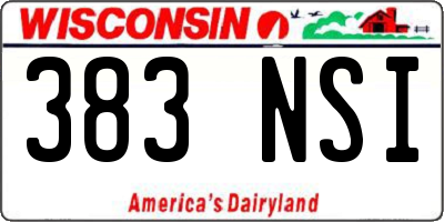WI license plate 383NSI