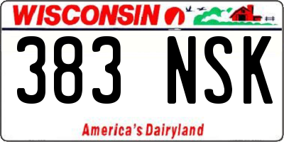 WI license plate 383NSK