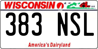 WI license plate 383NSL