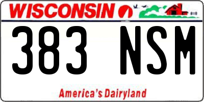 WI license plate 383NSM