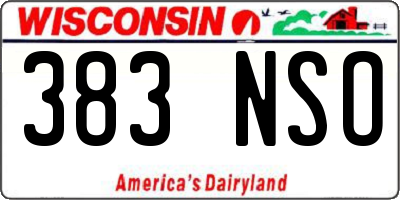 WI license plate 383NSO