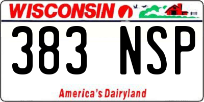WI license plate 383NSP