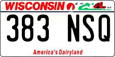 WI license plate 383NSQ