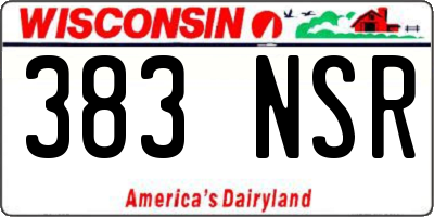 WI license plate 383NSR