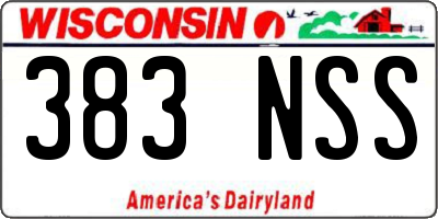 WI license plate 383NSS