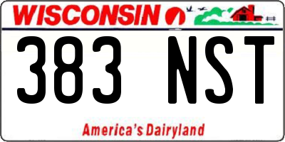 WI license plate 383NST