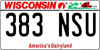 WI license plate 383NSU