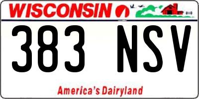 WI license plate 383NSV
