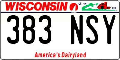 WI license plate 383NSY