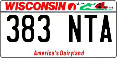 WI license plate 383NTA