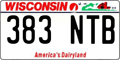WI license plate 383NTB