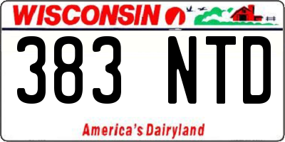 WI license plate 383NTD
