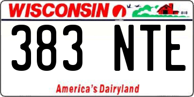 WI license plate 383NTE