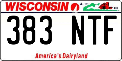 WI license plate 383NTF