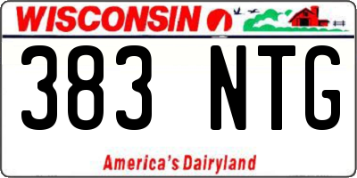 WI license plate 383NTG