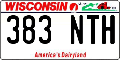 WI license plate 383NTH