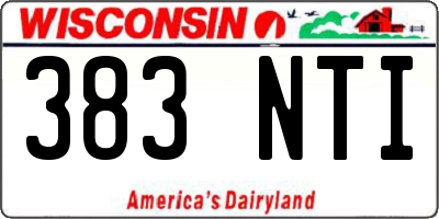 WI license plate 383NTI